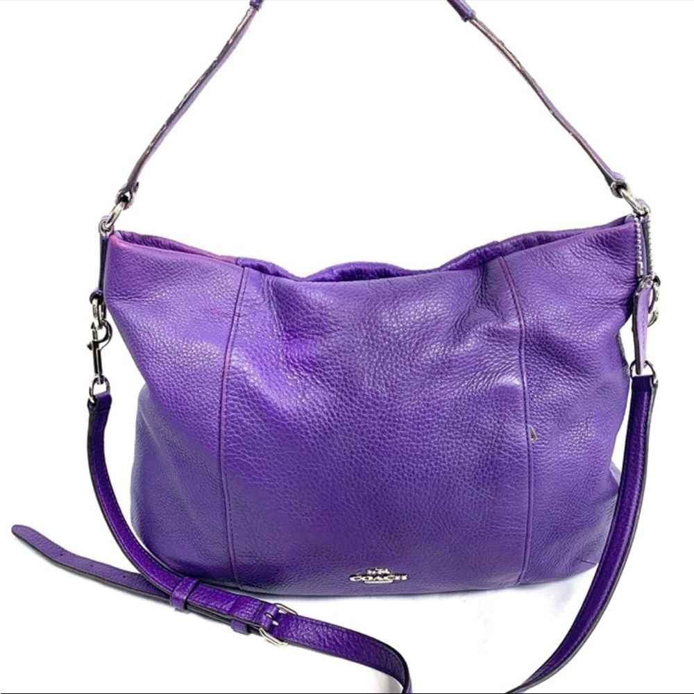 Coach Purple Shoulder Bag with Silver Hardware